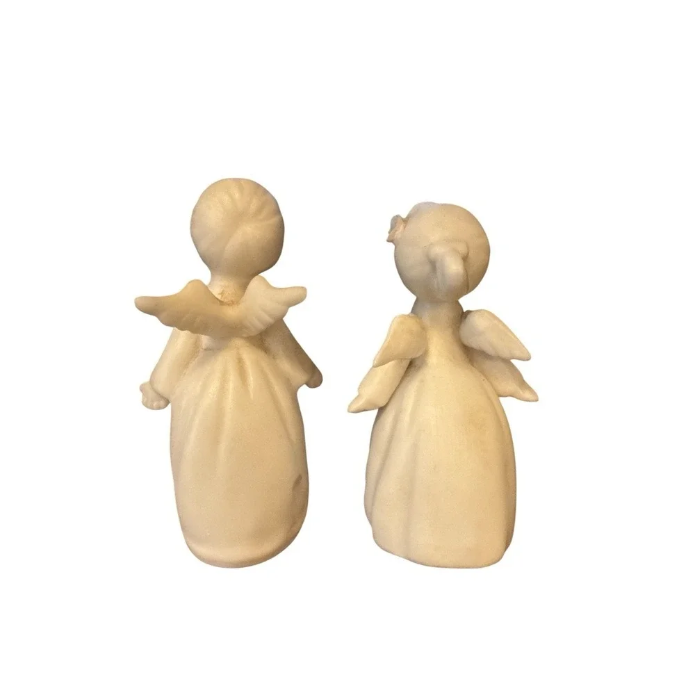 Napcoware Vintage Kissing Angels‎ Porcelain Bisque Figurines 3